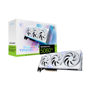 MSI GeForce RTX 5060 Ti 16G GAMING TRIO OC WHITE | NVIDIA | 16 GB | GeForce RTX 5060 Ti | GDDR7 | HDMI ports quantity 1 | PCI Express Gen 5 x16 (uses x8)