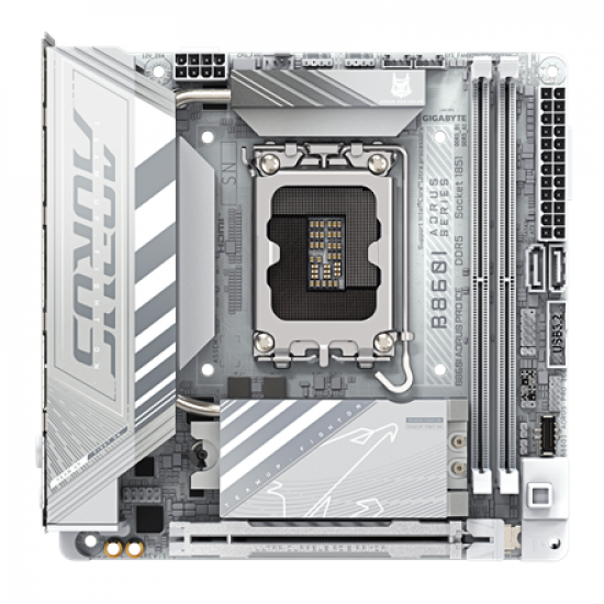 Gigabyte B860I AORUS PRO ICE | Processor family Intel | Processor socket LGA1851 | DDR5 | Supported hard disk drive interfaces SATA, M.2 | Number of SATA connectors 2