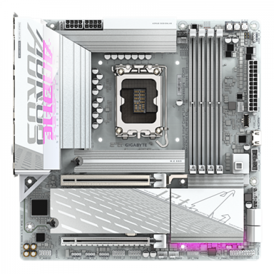 Gigabyte B860M AORUS ELITE WIFI6E ICE | Processor family Intel | Processor socket LGA1851 | DDR5 | Supported hard disk drive interfaces SATA, M.2 | Number of SATA connectors 4