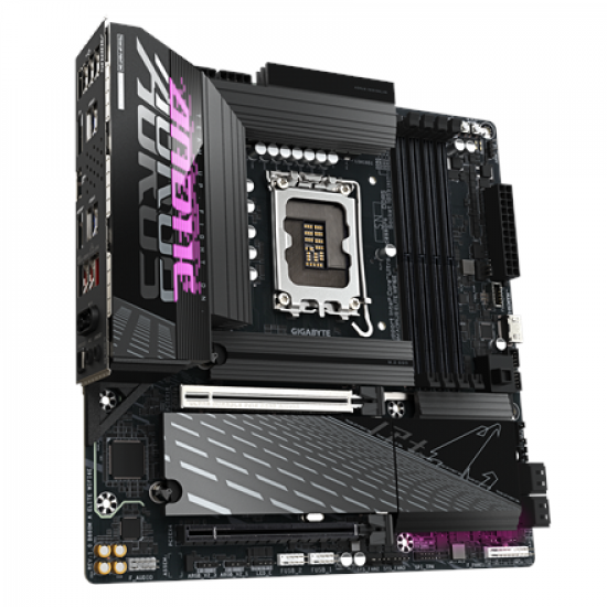 Gigabyte B860M AORUS ELITE WIFI6E | Processor family Intel | Processor socket LGA1851 | DDR5 | Supported hard disk drive interfaces SATA, M.2 | Number of SATA connectors 4