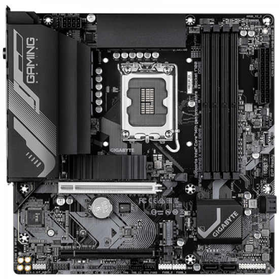 Gigabyte B760M GAMING X WIFI6E GEN5 | Processor family Intel | Processor socket LGA1700 | DDR5 | Supported hard disk drive interfaces SATA, M.2 | Number of SATA connectors 4