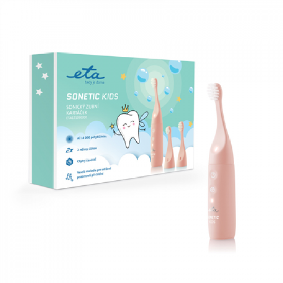 ETA Electric Toothbrush | Sonetic Kids ETA171090000 | Rechargeable | For kids | Number of brush heads included 2 | Number of teeth brushing modes 1 | Pink