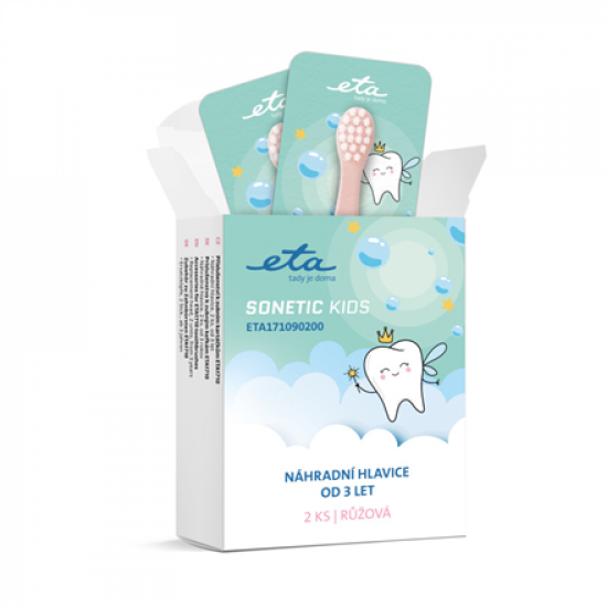 Sonetic Kids 171090200 | ETA Replacement brush heads | Heads | For kids | Number of brush heads included 2 | Pink