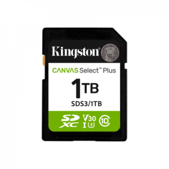 Kingston Canvas Select Plus | 1000 GB | SD | Flash memory class Class 10, UHS-I, U1/U3, Video Class 10/30