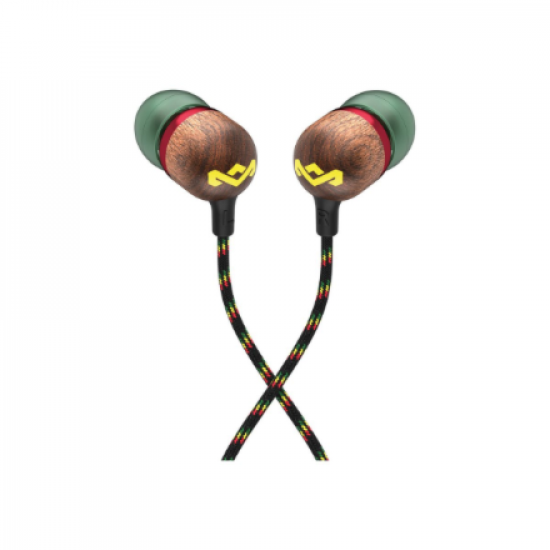 Marley Wired Earbuds | Smile Jamaica | Built-in microphone | USB Type-C | Rasta