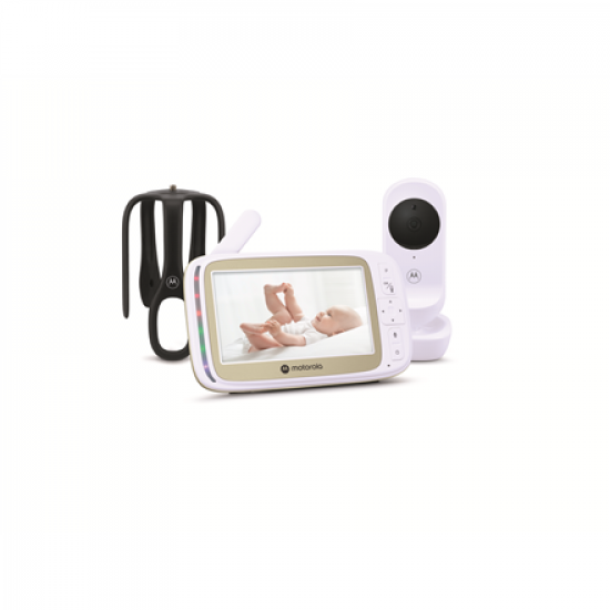 Motorola 5.0” Wi-Fi Video Baby Monitor with Stargrip Crib Mount | VM45 Connect | White
