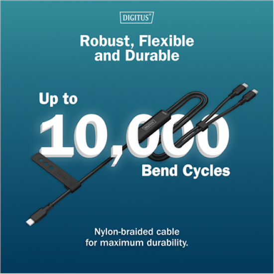 Digitus USB-C 2in1 charging cable, 140W | AK-300170-018-S