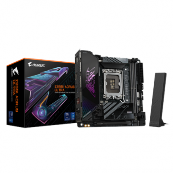 Gigabyte Z890I AORUS ULTRA | Processor family Intel | Processor socket LGA1851 | DDR5 | Supported hard disk drive interfaces M.2, SATA | Number of SATA connectors 2