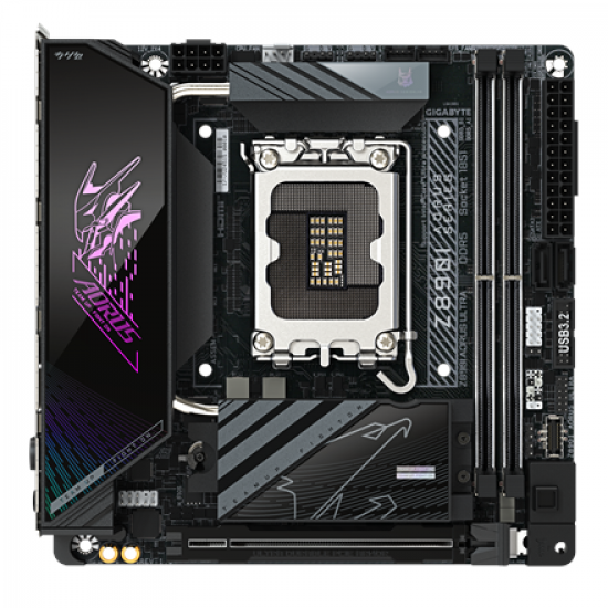 Gigabyte Z890I AORUS ULTRA | Processor family Intel | Processor socket LGA1851 | DDR5 | Supported hard disk drive interfaces M.2, SATA | Number of SATA connectors 2