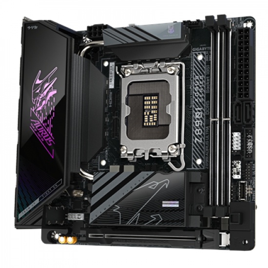 Gigabyte Z890I AORUS ULTRA | Processor family Intel | Processor socket LGA1851 | DDR5 | Supported hard disk drive interfaces M.2, SATA | Number of SATA connectors 2