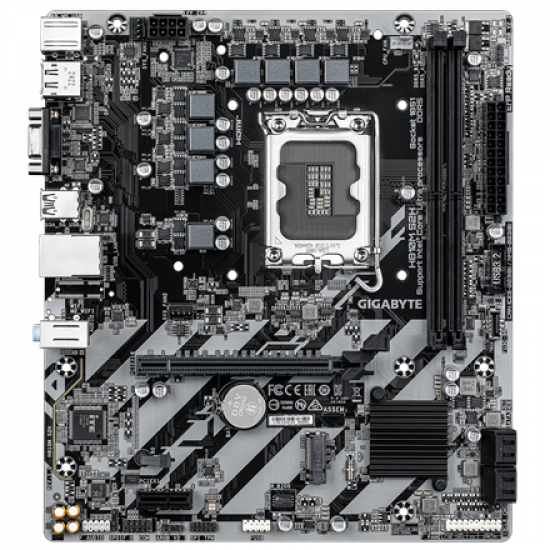 Gigabyte H810M S2H | Processor family Intel | Processor socket LGA1851 | DDR5 | Supported hard disk drive interfaces M.2, SATA | Number of SATA connectors 4