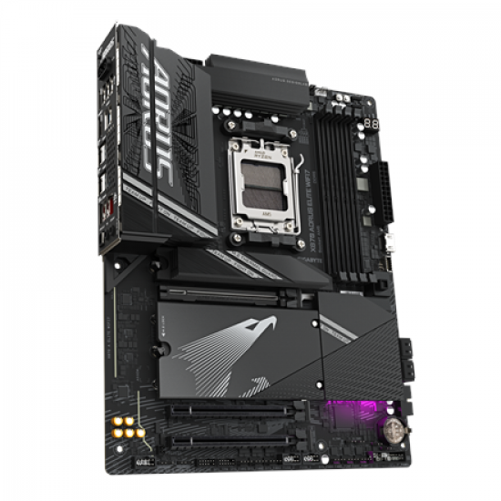 Gigabyte X870 AORUS ELITE WIFI7 | Processor family AMD | Processor socket AM5 | DDR5 | Supported hard disk drive interfaces SATA, M.2 | Number of SATA connectors 4