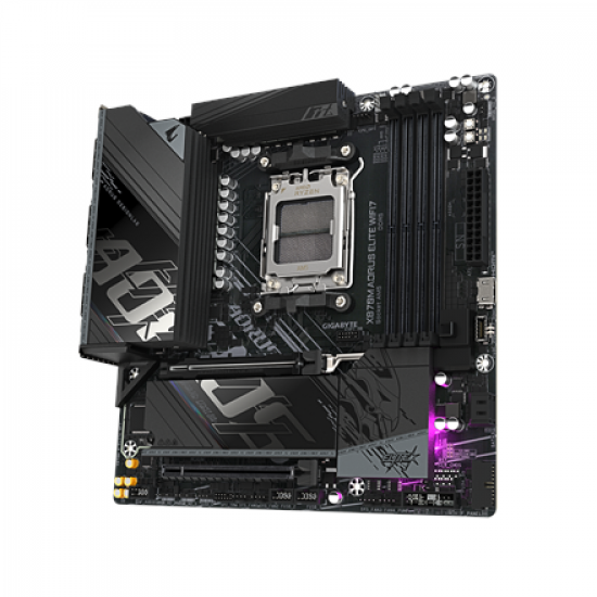 Gigabyte X870M AORUS ELITE WIFI7 | Processor family AMD | Processor socket AM5 | DDR5 | Supported hard disk drive interfaces SATA, M.2 | Number of SATA connectors 2