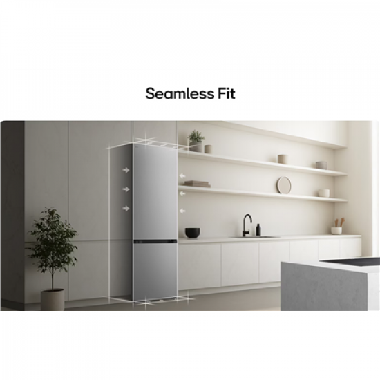 LG Refrigerator | GBBSJ10EPY | Energy efficiency class E | Free standing | Combi | Height 186 cm | No Frost system | Fridge net capacity 220 L | Freezer net capacity 113 L | Display | 35 dB | Prime Silver