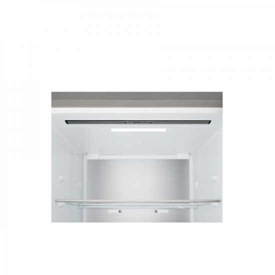 LG Refrigerator | GBBSJ10EPY | Energy efficiency class E | Free standing | Combi | Height 186 cm | No Frost system | Fridge net capacity 220 L | Freezer net capacity 113 L | Display | 35 dB | Prime Silver