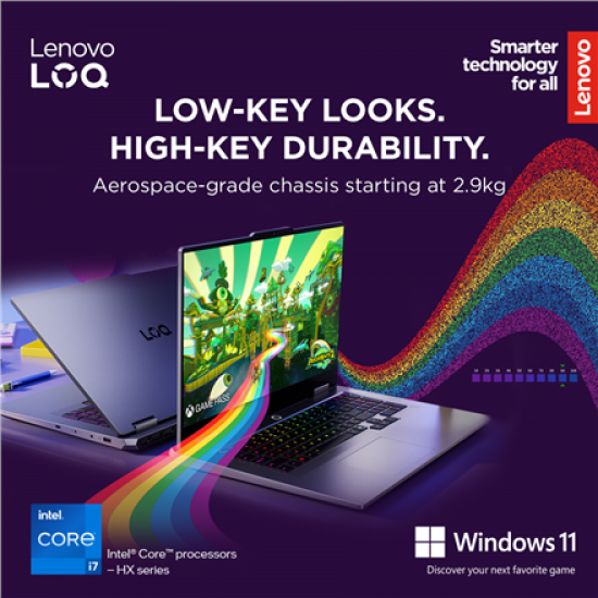 Lenovo LOQ 17IRX10 17.3 FHD i7-13650HX/16GB/1TB/NVIDIA GF RTX 5060 8GB/WIN11 Home/Nordic Backlit kbd/Luna Grey/2Y Warranty
