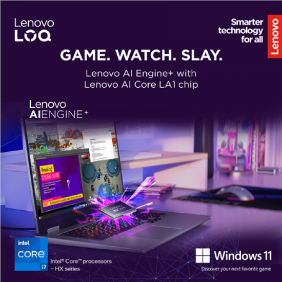 Lenovo LOQ 17IRX10 17.3 FHD i7-13650HX/16GB/1TB/NVIDIA GF RTX 5060 8GB/WIN11 Home/Nordic Backlit kbd/Luna Grey/2Y Warranty
