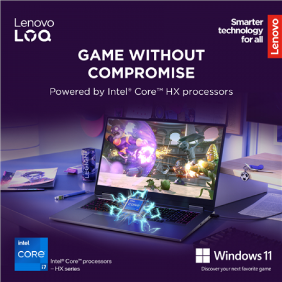 Lenovo LOQ 17IRX10 17.3 FHD i7-13650HX/16GB/1TB/NVIDIA GF RTX 5060 8GB/WIN11 Home/Nordic Backlit kbd/Luna Grey/2Y Warranty