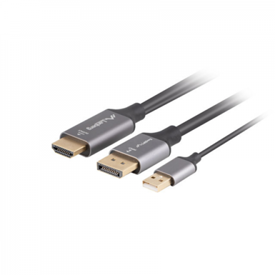 Lanberg HDMI (M) to Displayport (M) cable 4K, Black | CA-HDDP-20CU-0018-BK | 1.8 m