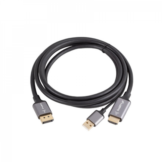 Lanberg HDMI (M) to Displayport (M) cable 4K, Black | CA-HDDP-20CU-0018-BK | 1.8 m