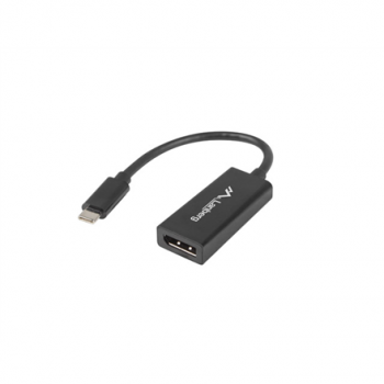 Lanberg USB-C (M) 3.1 to Displayport (F) Adapter cable 15cm, Black | AD-UC-DP-01