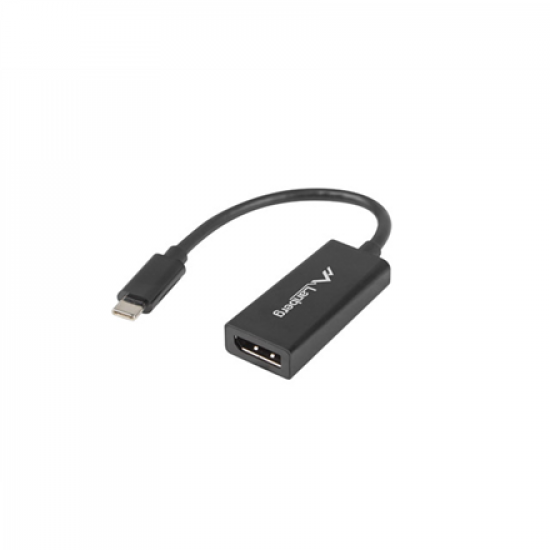 Lanberg USB-C (M) 3.1 to Displayport (F) Adapter cable 15cm, Black | AD-UC-DP-01
