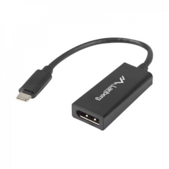 Lanberg USB-C (M) 3.1 to Displayport (F) Adapter cable 15cm, Black | AD-UC-DP-01