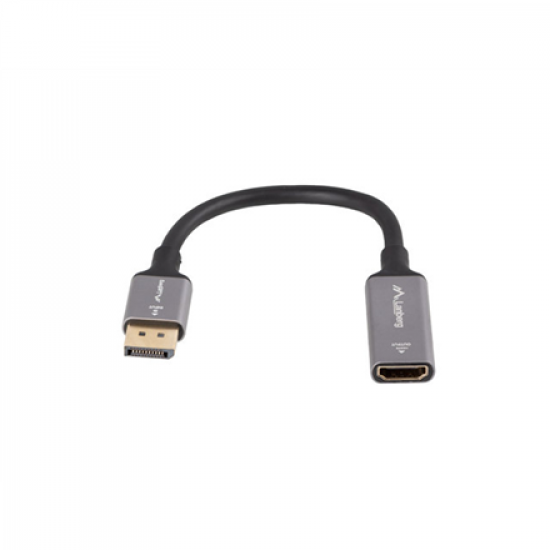 Lanberg Displayport (M) to HDMI (F) Adapter 8K on cable 20cm, Silver | AD-DP-HD-04