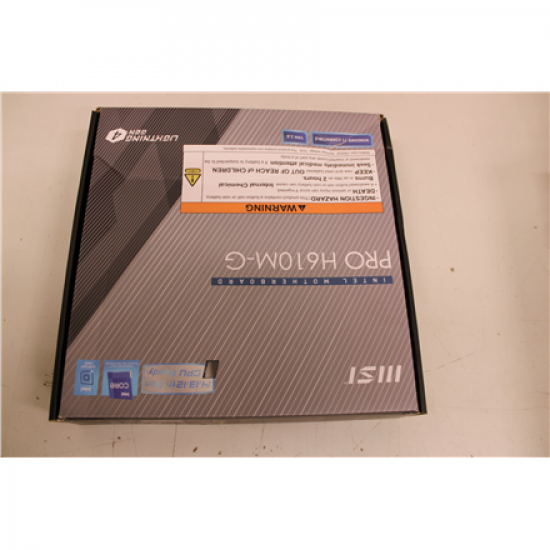 MSI PRO H610M-G | Processor family Intel | Processor socket LGA1700 | DDR5 | Supported hard disk drive interfaces SATA, M.2 | Number of SATA connectors 4 | DAMAGED PACKAGING