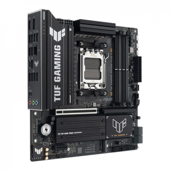 Asus TUF GAMING B850M-PLUS II | Processor family AMD | Processor socket AM5 | DDR5 | Supported hard disk drive interfaces SATA, M.2 | Number of SATA connectors 4