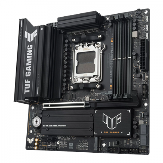 Asus TUF GAMING B850M-PLUS II | Processor family AMD | Processor socket AM5 | DDR5 | Supported hard disk drive interfaces SATA, M.2 | Number of SATA connectors 4