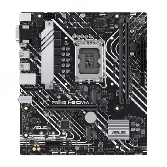 Asus PRIME H610M-A R2.0 | Processor family Intel | Processor socket LGA1700 | Supported hard disk drive interfaces M.2, SATA | Number of SATA connectors 4