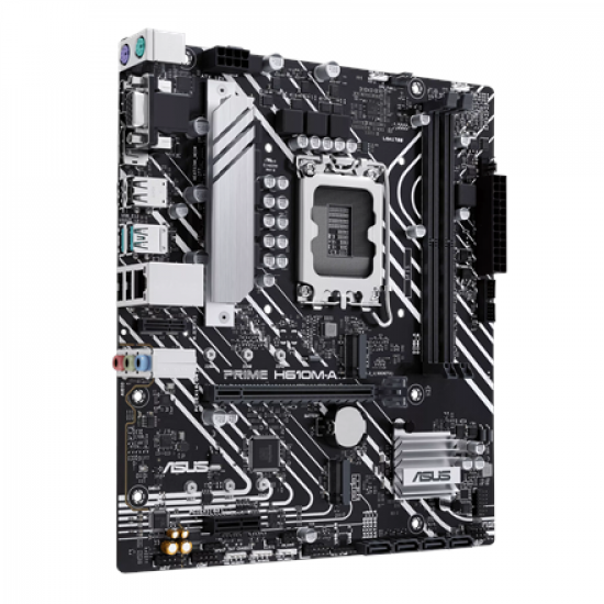 Asus PRIME H610M-A R2.0 | Processor family Intel | Processor socket LGA1700 | Supported hard disk drive interfaces M.2, SATA | Number of SATA connectors 4