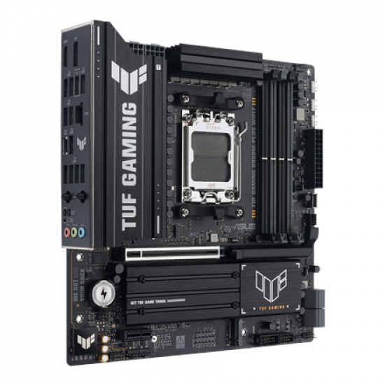 Asus TUF GAMING B850M-PLUS WIFI7 | Processor family AMD | Processor socket AM5 | DDR5 | Supported hard disk drive interfaces SATA, M.2 | Number of SATA connectors 4