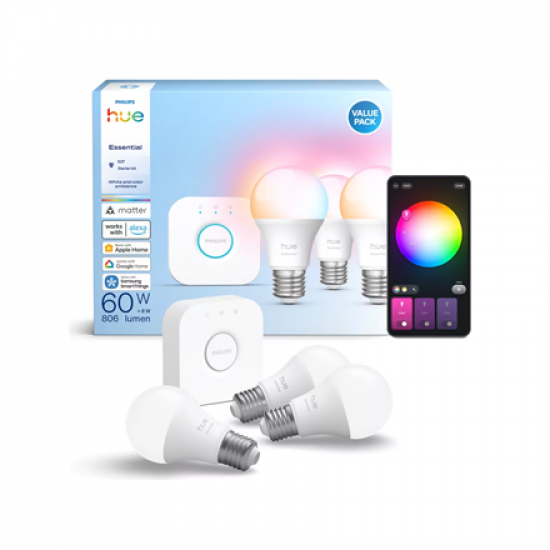 Philips Hue E WCA 806 A60 E27 3kit EU | E27 | 8 W | 16 million colours, White and colour light