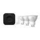 Philips Hue Starter set: 3 GU10 bulbs, dimmer switch, Hue Bridge Pro | GU10 | Zigbee, Wi-Fi, Bluetooth