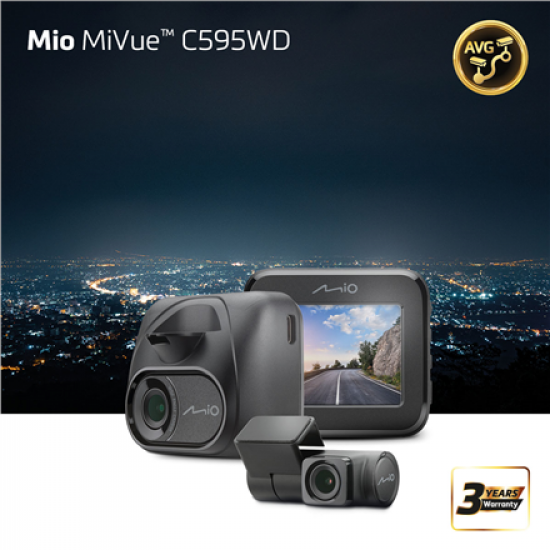 Mio MiVue C595WD (T30 rear cam), Full HD, STARVIS, Speedcam | GPS | Wi-Fi
