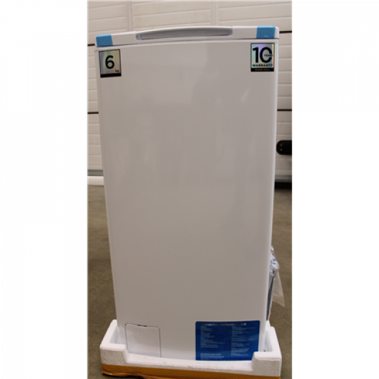 SALE OUT. Midea Washing Machine | MF100T60B/W-HR | Energy efficiency class A | Top loading | Washing capacity 6 kg | 1200 RPM | Depth 61 cm | Width 40 cm | Display | LED | Steam function | White | DAMAGED PACKAGING, DAMAGED PAINT ON THE RIGHT SIDE