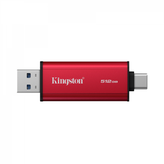 Kingston Dual Portable Solid-State Drive, USB Type-A and Type-C | 512 GB | Solid-state drive interface USB 3.2 Gen 2 | Read speed 1050 MB/s | Write speed 950 MB/s