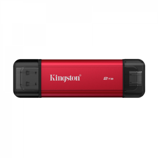 Kingston Dual Portable Solid-State Drive, USB Type-A and Type-C | 2000 GB | Solid-state drive interface USB 3.2 Gen 2 | Read speed 1050 MB/s | Write speed 950 MB/s