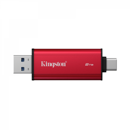 Kingston Dual Portable Solid-State Drive, USB Type-A and Type-C | 2000 GB | Solid-state drive interface USB 3.2 Gen 2 | Read speed 1050 MB/s | Write speed 950 MB/s