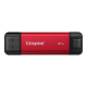 Kingston Dual Portable Solid-State Drive, USB Type-A and Type-C | 2000 GB | Solid-state drive interface USB 3.2 Gen 2 | Read speed 1050 MB/s | Write speed 950 MB/s
