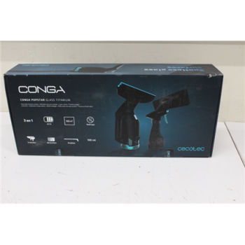 SALE OUT. Cecotec Conga Popstar Glass Titanium Window vacuum cleaner | Cecotec Window Vacuum Cleaner | Conga Popstar Glass Titanium | Cordless | Black | DAMAGED PACKAGING, UNPACKED