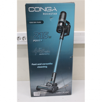 SALE OUT. Cecotec Vacuum cleaner | Conga Rockstar 1500 Ray Pure | Cordless operating | Handstick | 215 W | 25.2 V | Operating time (max) 45 min | Black/Grey | Warranty 24 month(s) | DAMAGED PACKAGING, USED, DIRTTY, SCRATCHED