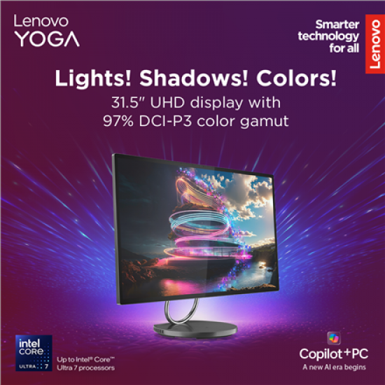 Lenovo Yoga AIO 32ILL10 31.5 UHD ULT7-258V/32GB/1TB/NVIDIA GF RTX 4050 6GB/WIN11 Pro/Nordic kbd/2Y Warranty | Lenovo Yoga | AIO 32ILL10 | Desktop | AIO | 31.5 