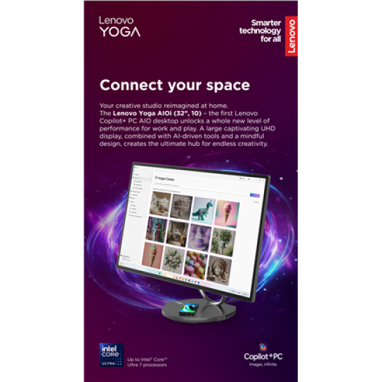 Lenovo Yoga AIO 32ILL10 31.5 UHD ULT7-258V/32GB/1TB/NVIDIA GF RTX 4050 6GB/WIN11 Pro/Nordic kbd/2Y Warranty | Lenovo Yoga | AIO 32ILL10 | Desktop | AIO | 31.5 