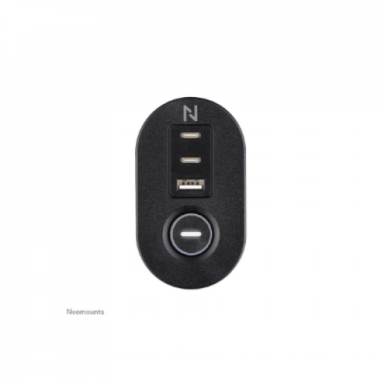Neomounts | Desk socket with clamp and USB-C and USB-A ports - Quick charge | DS22-840BL6 | Black