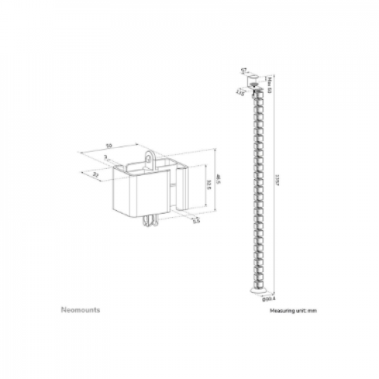 Neomounts ADS06-131WH Cable spine, Clamp-on design, Universal
