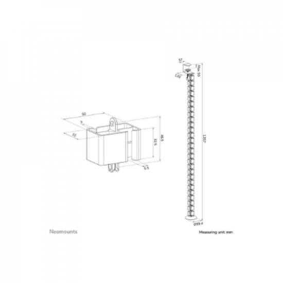 Neomounts ADS06-131WH Cable spine, Clamp-on design, Universal