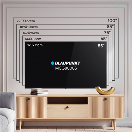 Blaupunkt Mini LED TV | 55MCG8000S | 55 | Smart TV | Google TV | Black